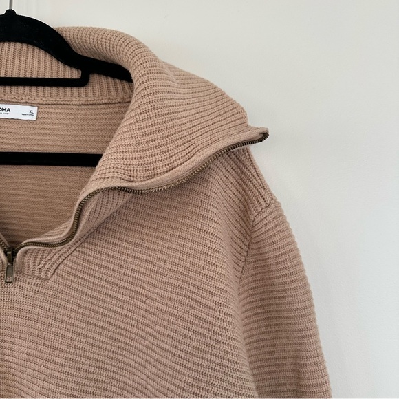 Sonoma XL Tan Ribbed Half-Zip Sweater - Picture 3 of 5